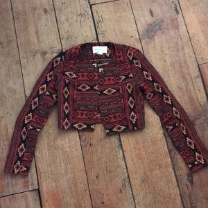 BCBGeneration Woven Pattern Crop Jacket XXS